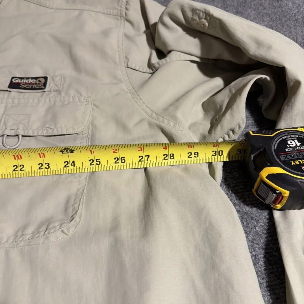 Guide Series Fishing Shirt Mens 3XLT Beige Vented Performance Long Sleeve